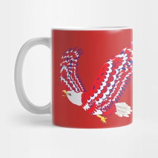 Flying Blue red and white bald eagle Mug